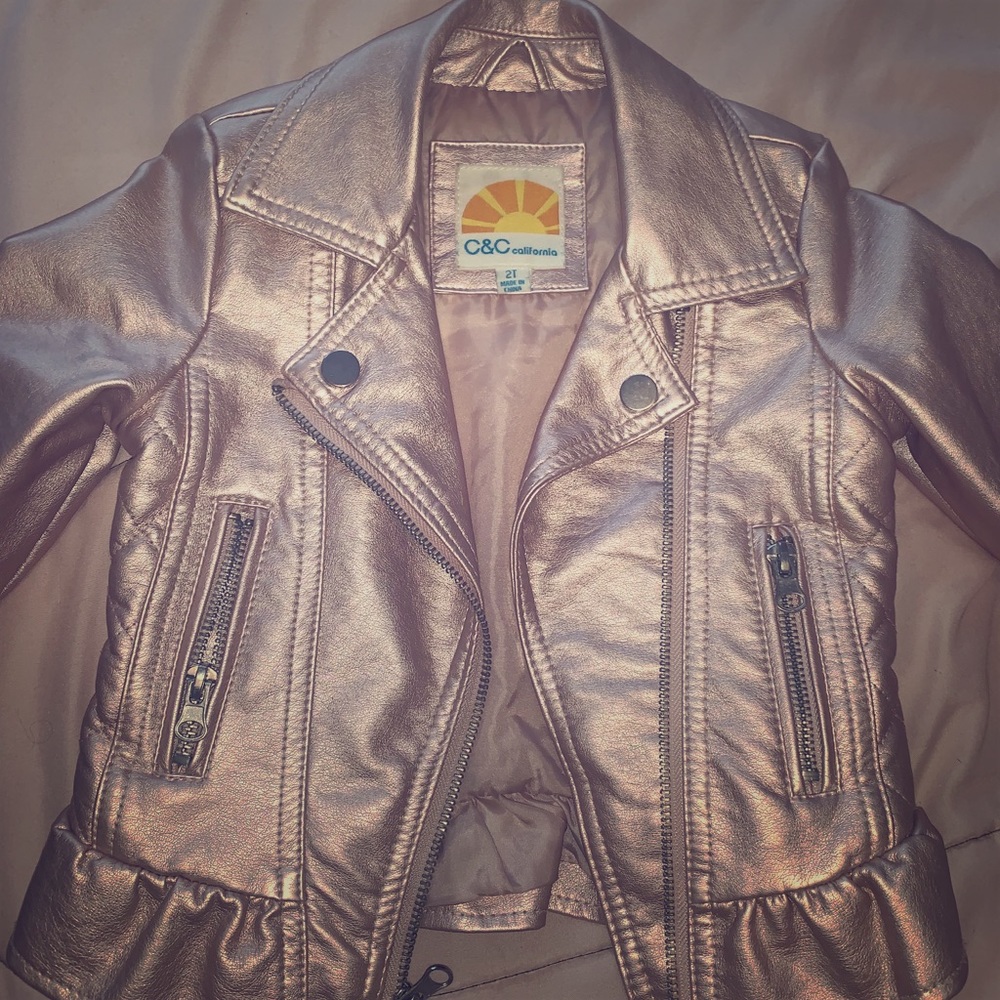 Baby Girls faux leather biker jacket
